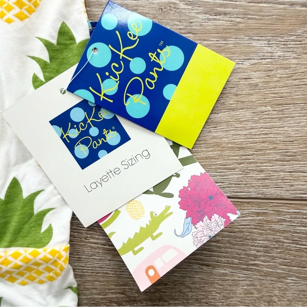 Kickee Pants Pineapple Coverall Sz 6-9 Months Bamboo Long Sleeve Soft‎ NEW